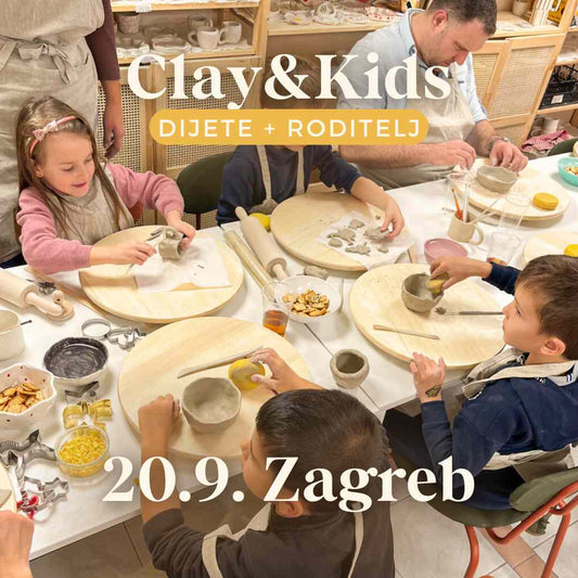 Radionica Clay&Kids - ZAGREB 20.9. Subota