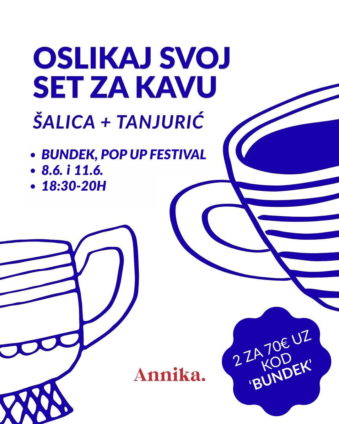 Oslikaj set za kavu - BUNDEK POP UP FESTIVAL