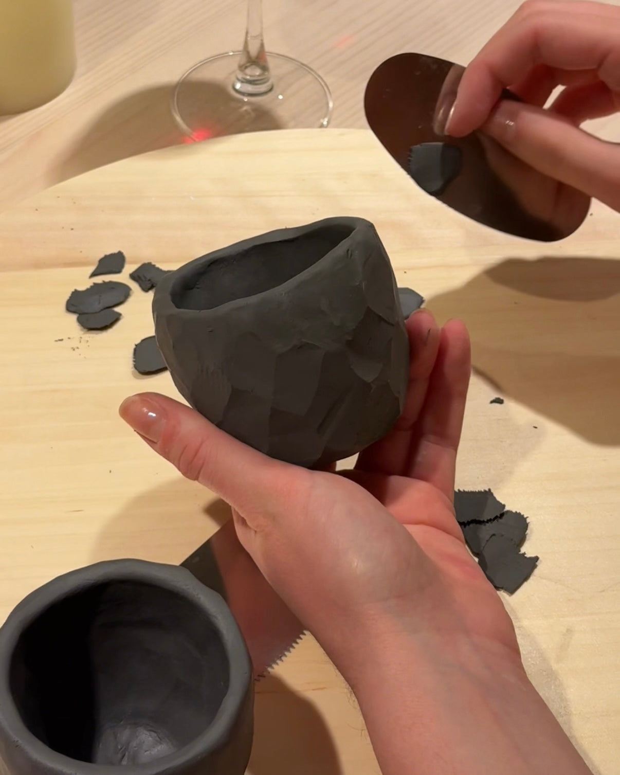 Kurinuki radionica - set šalica od crne gline - ZAGREB